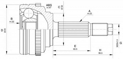 OPEN PARTS cvj561710 -  Шарнирный комплект, приводной вал